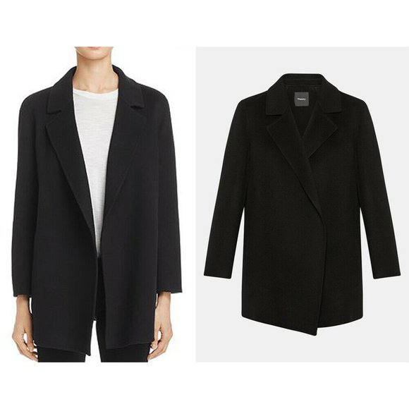 NEW Theory double-face wool and cashmere coat M